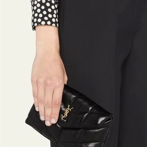 YSL Black quilted Clutch authentic used